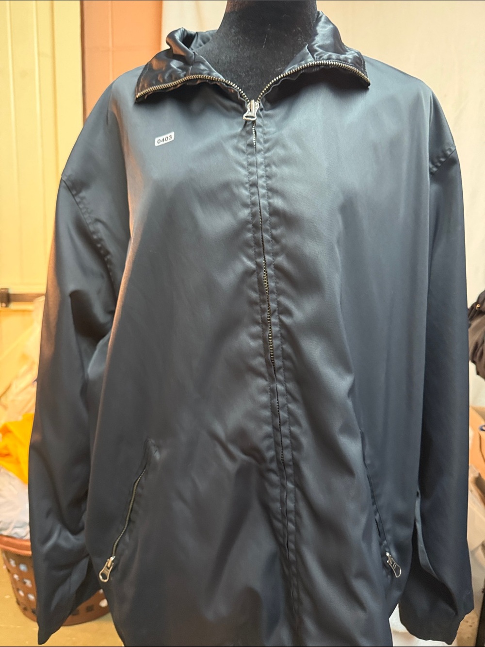 Eddie Bauer Dark Black Zip-Front Packable Shell Jacket/with Liner